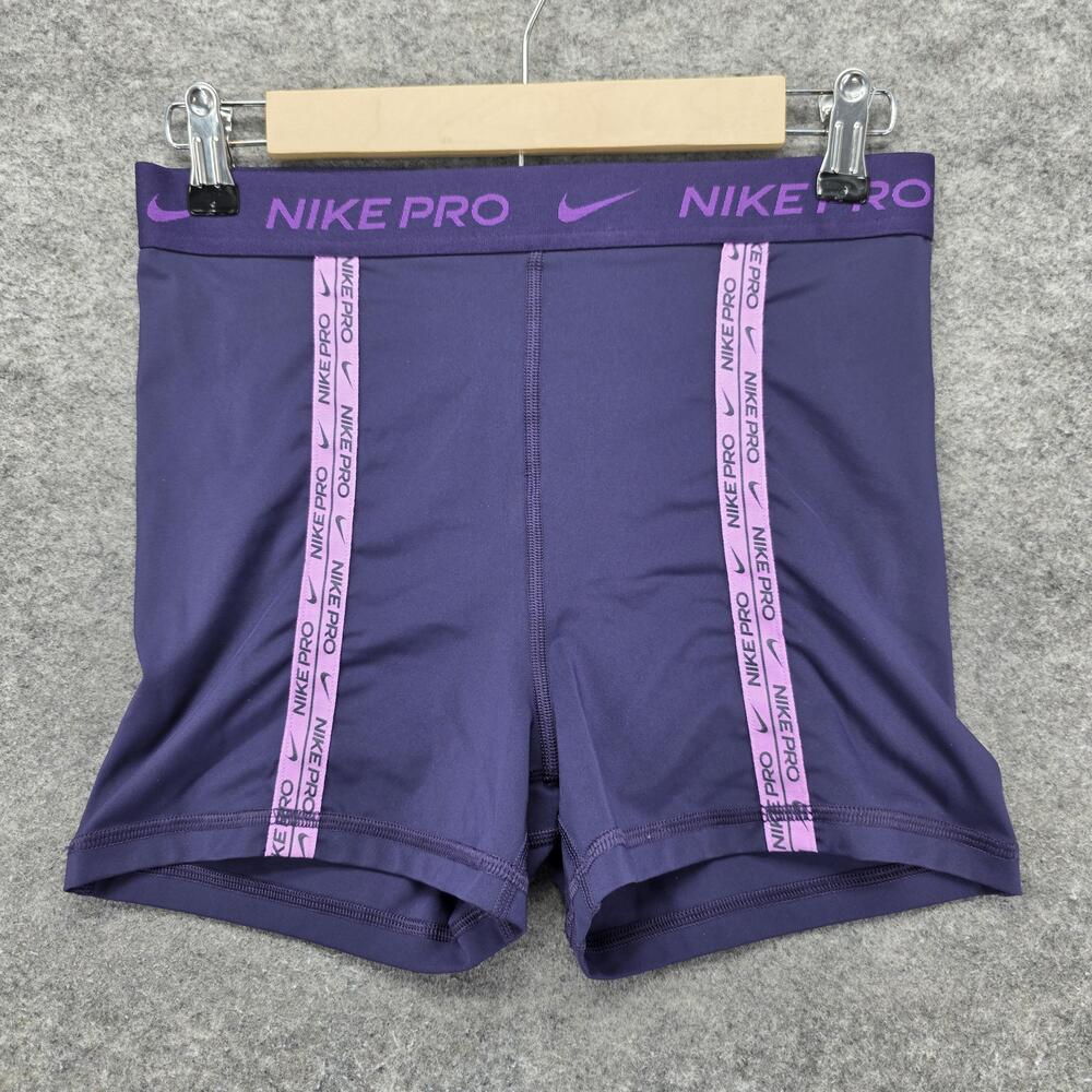 Nike Pro Shorts Womens Medium Purple Dri-Fit Compression Training Athletic
